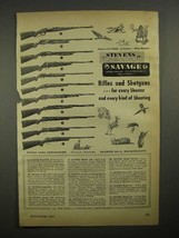 1948 Savage / Stevens Rifle Ad - Model 99, 745, 620 + - £13.82 GBP