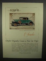 1928 Chrysler 75 2-passenger Coupe Car Ad - £14.52 GBP