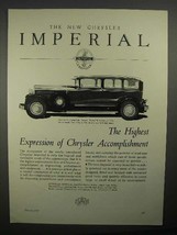 1929 Chrysler Imperial 7-passenger Sedan Car Ad - £14.48 GBP