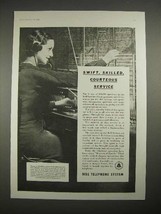 1935 Bell System Telephone Ad - Switchboard Operator - $18.49