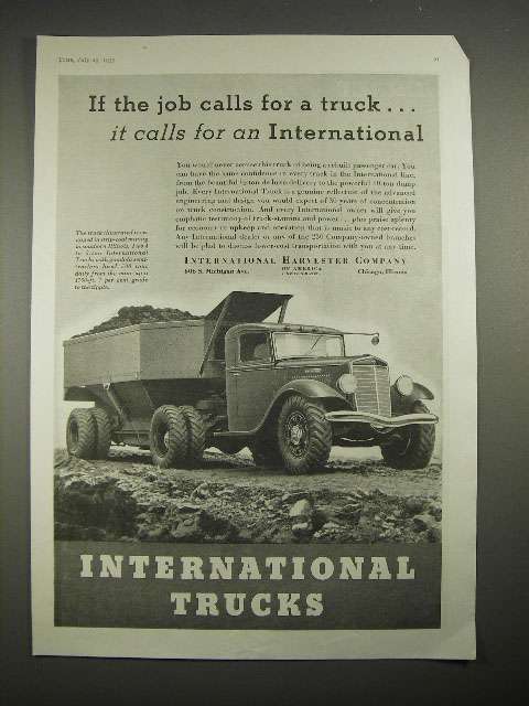 1935 International Harvester Dump Truck Ad - Job Calls - £14.53 GBP