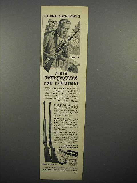 1952 Winchester Model 70, Model 61 Rifle Ad! - $18.49