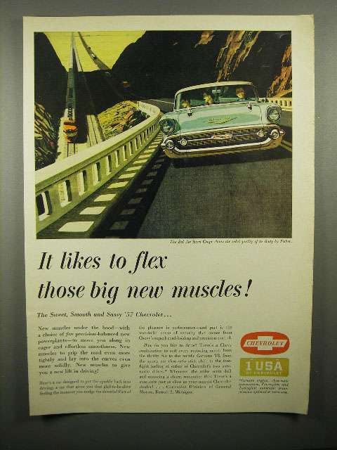 Primary image for 1957 Chevrolet Bel Air Sports Coupe Car Ad!