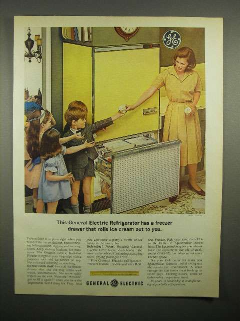 1963 General Electric Model TC-479X Refrigerator Ad - Rolls Ice Cream - £14.73 GBP