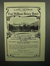 1908 Fort William Henry Hotel Ad - Gateway of Adirondacks - £14.56 GBP