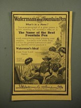 1908 Waterman&#39;s Ideal Fountain Pen Ad - General Wright - £14.50 GBP