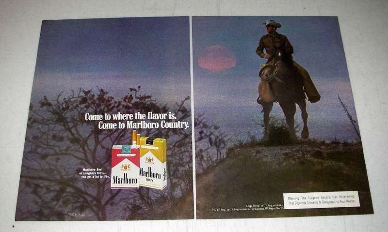 1976 Marlboro Cigarette Ad - Marlboro Man - £14.45 GBP