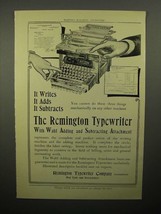1908 Remington Typewriter Ad - Wahl Adding Attachment - $18.49