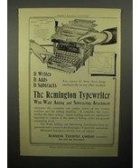 1908 Remington Typewriter Ad - Wahl Adding Attachment - £14.78 GBP