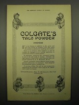 1918 Colgate's Talc Powder Ad - Fineness! - $18.49
