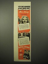 1941 Royal Crown Cola Soda Ad - Ilona Massey - £14.54 GBP