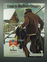 1973 Marlboro Cigarette Ad - Marlboro Man, Cowboy - £14.45 GBP