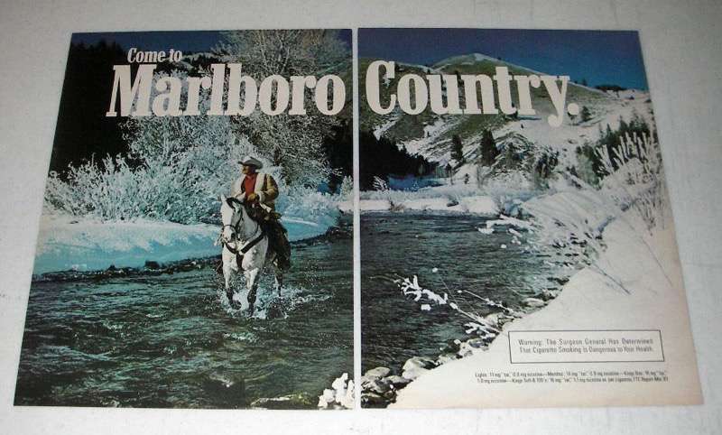 1982 2-page Marlboro Cigarette Ad - Marlboro Man, Cowboy - £14.50 GBP