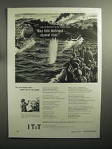 1943 WWII IT&amp;T Telephone Ad - Mine Field Destroyed - £14.50 GBP