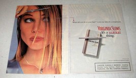 1996 2-page Virginia Slims Cigarette Ad - What You Do To Hair? - £14.50 GBP