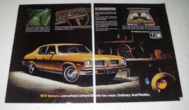 1974 Pontiac Ventura Car Ad - Low-Priced Compacts - $18.49