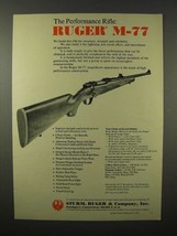 1975 Ruger M-77 Rifle Ad - The Performance Rifle - $18.49