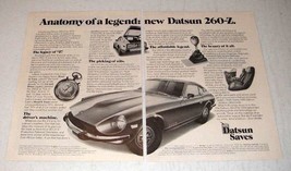 1974 Datsun 260-Z Car Ad - Anatomy of a Legend - £14.54 GBP