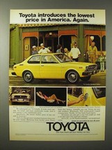 1975 Toyota Corolla Standard Sedan Car Ad - Lowest in America - $18.49