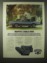 1975 Chevrolet Monte Carlo Car Ad - Feel Good - £14.45 GBP