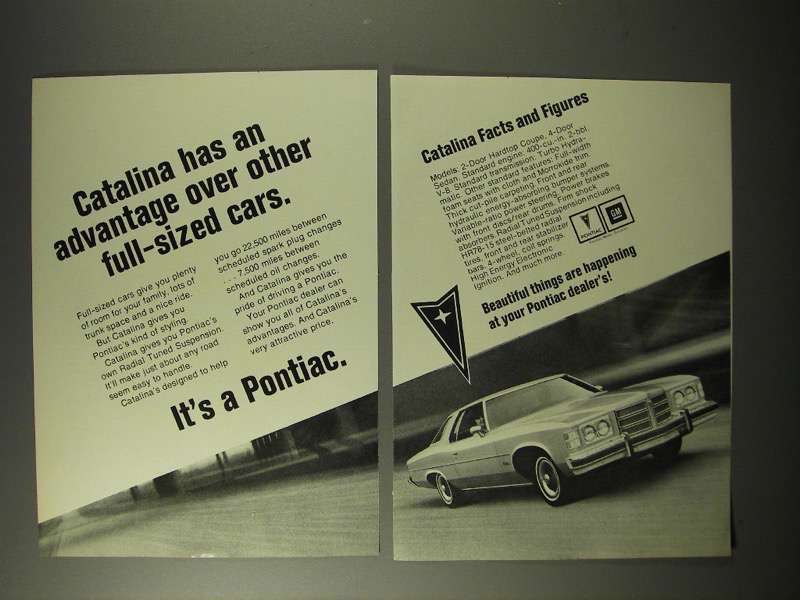 Primary image for 1975 Pontiac Catalina Car Ad - An Advantage