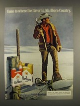 1976 Marlboro Cigarette Ad - Marlboro Man - Snow Scene - £14.45 GBP