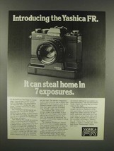 1976 Yashica FR Camera Ad - Steal Home in 7 Exposures - £13.82 GBP