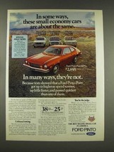 1976 Ford Pinto Pony MPG Car Ad - About the Same - £14.49 GBP