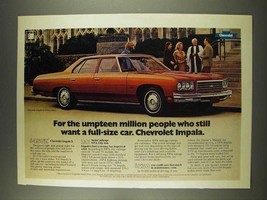 1976 Chevrolet Impala S 4-Door Car Ad - $18.49