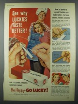 1952 Lucky Strike Cigarette Ad - Taste Better - £14.54 GBP