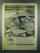 1956 Lucky Strike Cigarette Ad - It&#39;s Light-Up Time - £14.60 GBP