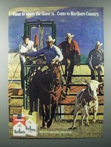1970 Marlboro Cigarette Ad - Marlboro Man, Cowboys - £14.45 GBP