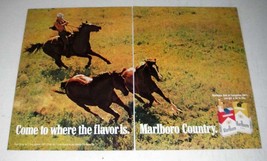 1971 Marlboro Cigarette Ad - Marlboro Man, Cowboy - £14.45 GBP
