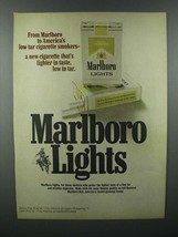 1972 Marlboro Lights Cigarette Ad - Low Tar - £14.45 GBP