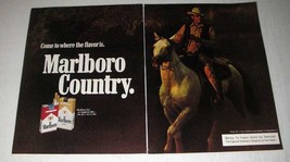 1974 Marlboro Cigarette Ad - Marlboro Man, Cowboy - £14.45 GBP