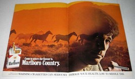 1978 2-page Marlboro Cigarette Ad - Horses, Marlboro Country - £14.45 GBP