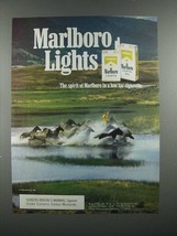 1987 Marlboro Lights Cigarette Ad - Cowboy, Horses - £14.46 GBP