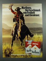 1977 Marlboro Cigarette Ad, Marlboro Man - In German - Der Geschmack - £14.45 GBP