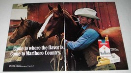 1971 2-page Marlboro Cigarette Ad - Marlboro Man, Cowboy - £14.45 GBP