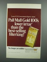 1972 Pall Mall Cigarette Ad - Lower in Tar than King - £14.72 GBP