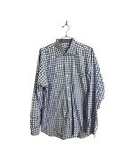 J.McLaughlin Men’s Blue White Gingham Slim Fit Button Down Shirt Size Large - $60.93 CAD