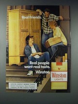 1987 Winston Lights Cigarette Ad - Real Friends - $18.49