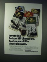 1975 Borkum Riff Champagne Pipe Tobacco Ad - Pleasures - £14.78 GBP