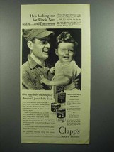 1943 Clapp&#39;s Baby Food Ad - Looking Out for Uncle Sam - £14.77 GBP
