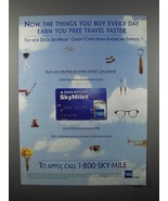 1996 American Express Delta Air Lines SkyMiles Card Ad - £14.54 GBP