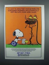 1986 MetLife Insurance Ad - Snoopy, Woodstock - Good to Know - £14.48 GBP