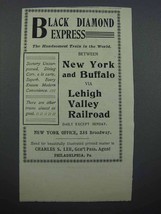 1897 Lehigh Valley Railroad Ad - Black Diamond Express - £14.54 GBP