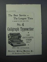 1897 Caligraph No. 4 Typewriter Ad - The Best Service - $18.49