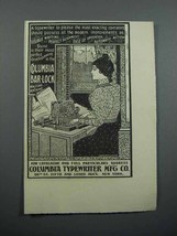 1897 Columbia Bar Lock Typewriter Ad - Most Exacting Operators - $18.49