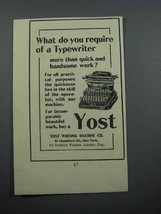 1897 Yost No. 4 Typewriter Ad - Do You Require - $18.49